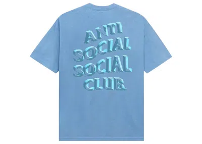 Pre-owned Anti Social Club Men's  Deeper Than Usual Tee Shirt In Aquatic Blue