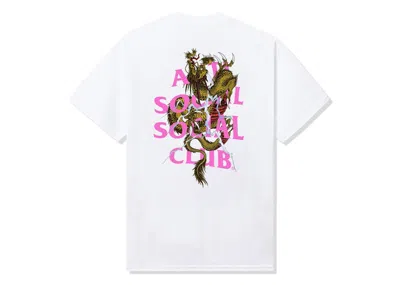 Pre-owned Anti Social Club Men's  Double Dragon 2 Tee Shirt In White