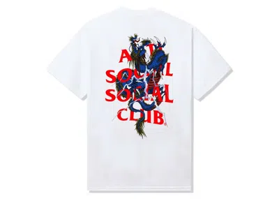 Pre-owned Anti Social Club Men's  Double Dragon Tee Shirt In White