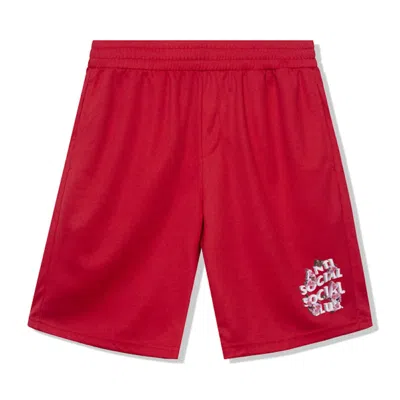 Pre-owned Anti Social Club Men's  Drama Mesh Shorts In Red