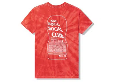 Pre-owned Anti Social Club Men's  Exhausted Tee Shirt In Red Tie Dye