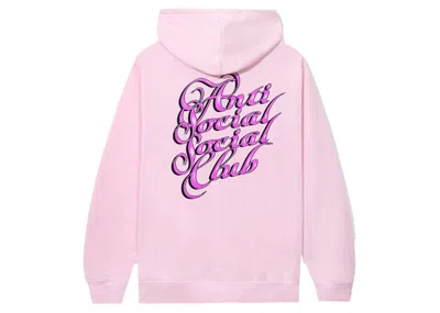 Pre-owned Anti Social Club Men's  Eyelash Hoodie In Pink
