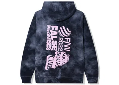 Pre-owned Anti Social Club Men's  False Promises Hoodie In Black Tie Dye