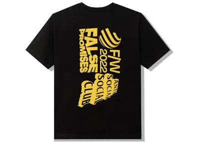 Pre-owned Anti Social Club Men's  False Promises T-shirt In Black