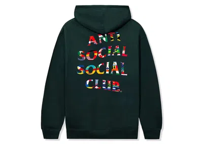 Pre-owned Anti Social Club Men's  Flag Collage Hoodie In Alpine Green