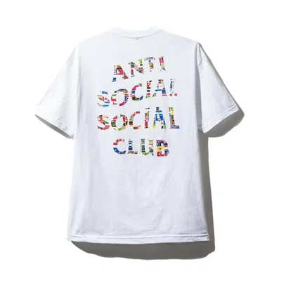 Pre-owned Anti Social Club Men's  Flag Tee Shirt In White