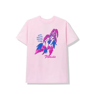 Pre-owned Anti Social Club Men's  Florida Tee Shirt In Pink