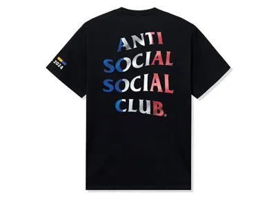 Pre-owned Anti Social Club Men's  France Tee Shirt In Black