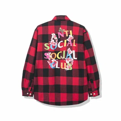 Pre-owned Anti Social Club Men's  Frantic Flannel In Red