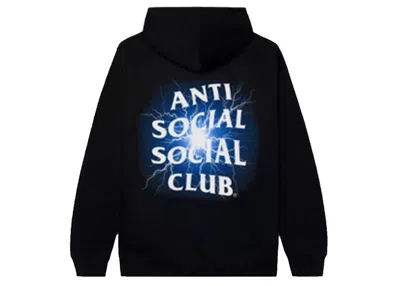 Pre-owned Anti Social Club Men's  Glow In The Dark Pain Hoodiein Black/blue