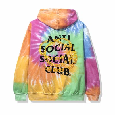 Pre-owned Anti Social Club Men's  Good Hoodie In Rainbow Tie Dye