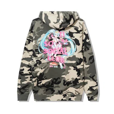 Pre-owned Anti Social Club Men's  Good Smile Racing Hatsune Miku Hoodie In Camo