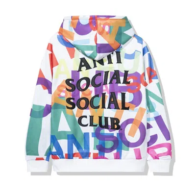 Pre-owned Anti Social Club Men's  Headrush All Over Hoodie In White