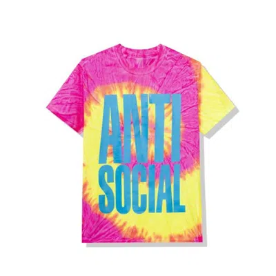 Pre-owned Anti Social Club Men's  Heatwave Tee Shirt In Pink Tie Dye