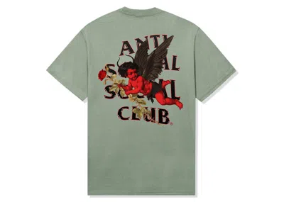 Pre-owned Anti Social Club Men's  Hierarchy Tee Shirt In Green