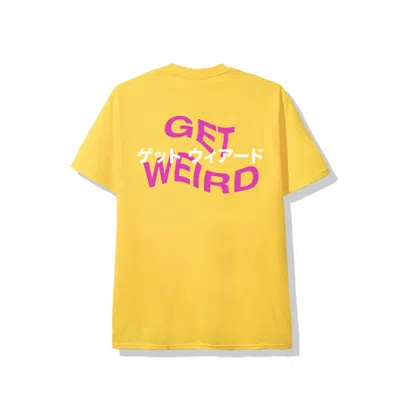 Pre-owned Anti Social Club Men's  Higibis Get Weird T-shirt In Yellow