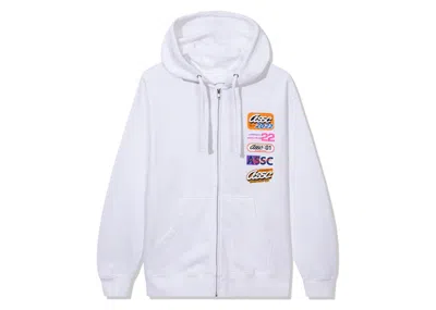 Pre-owned Anti Social Club Men's  Hot Nights Zip Hoodie In White