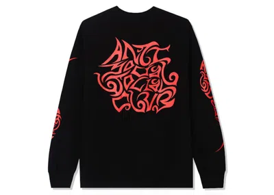 Pre-owned Anti Social Club Men's  I Get Into It Long Sleeve Tee Shirt In Black