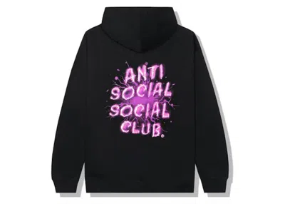 Pre-owned Anti Social Club Men's  I See Splash Hoodiein Black/pink In Multi