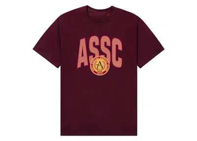 Pre-owned Anti Social Club Men's  Institution Tee Shirt In Maroon In Burgundy