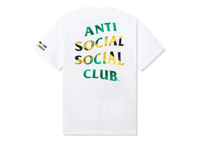 Pre-owned Anti Social Club Men's  Jamaica Tee Shirt In White