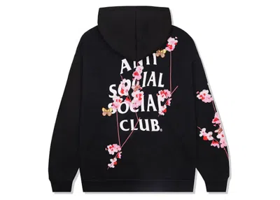 Pre-owned Anti Social Club Men's  Kkoch Butterflies Full Embroidery Hoodie In Black