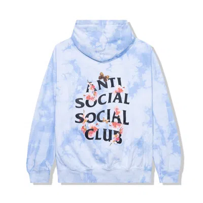 Pre-owned Anti Social Club Men's  Kkoch Never Dies Hoodie In Blue Tie Dye