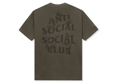 Pre-owned Anti Social Club Men's  Kkoch Tonal Tee Shirt In Dusty Brown
