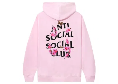 Pre-owned Anti Social Club Men's  Kkotch Hoodie Black In Pink