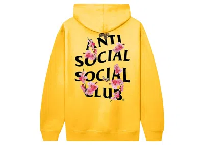 Pre-owned Anti Social Club Men's  Kkotch Hoodie In Yellow