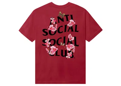 Pre-owned Anti Social Club Men's  Kkotch Tee Shirt In Maroon