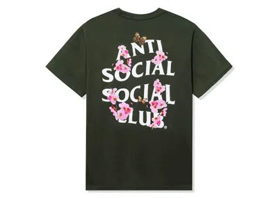 Pre-owned Anti Social Club Men's  Kkotch Tee Shirt In Olive