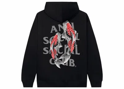 Pre-owned Anti Social Club Men's  Koi Garden 3m Reflective Hoodie In Black