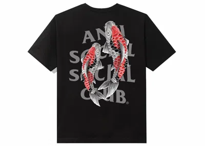 Pre-owned Anti Social Club Men's  Koi Garden 3m Reflective Tee Shirt In Black
