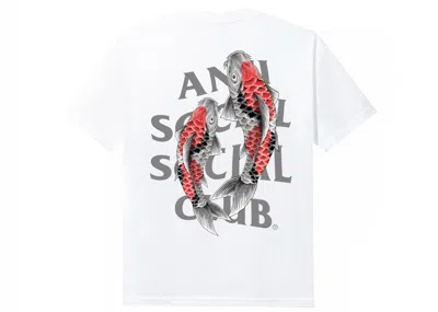 Pre-owned Anti Social Club Men's  Koi Garden 3m Reflective Tee Shirt In White
