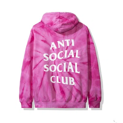 Pre-owned Anti Social Club Men's  Laguna Hoodie (fw19) In Pink Tie Dye