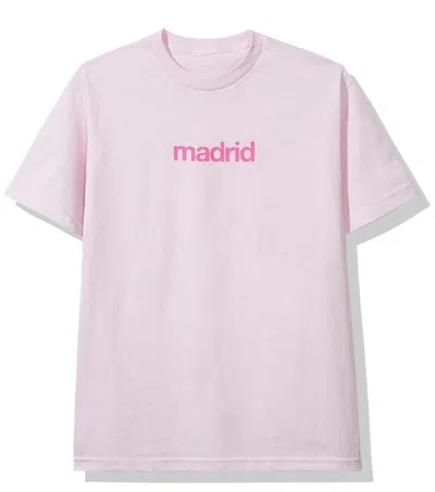 Pre-owned Anti Social Club Men's  Madrid Tee Shirt (fw19) In Pink