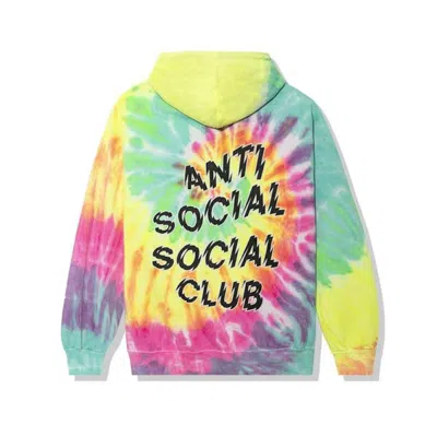 Pre-owned Anti Social Club Men's  Maniac Hoodie In Rainbow Tie Dye In Multi