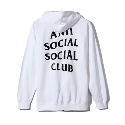 Pre-owned Anti Social Club Men's  Masochism Zip Up Hoodie In White