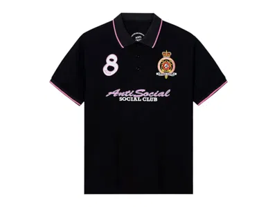 Pre-owned Anti Social Club Men's  Monegasque Polo T-shirt In Black