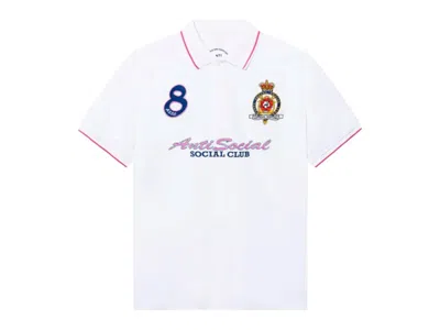 Pre-owned Anti Social Club Men's  Monegasque Polo T-shirt In White