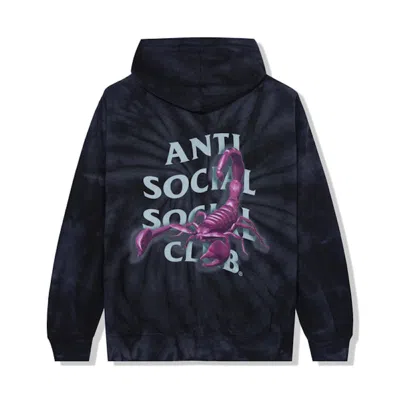 Pre-owned Anti Social Club Men's  Moodsting Hoodie In Black Tie Dye