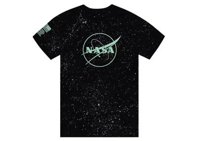 Pre-owned Anti Social Club Men's  Nasa Nebula Glow In The Dark Tee Shirt In Black