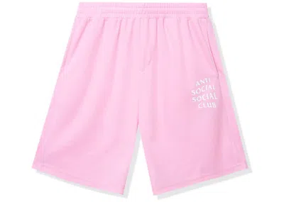 Pre-owned Anti Social Club Men's  Never Made The Team Mesh Shorts In Pink