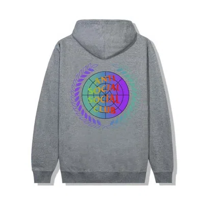 Pre-owned Anti Social Club Men's  New World Boredom Hoodie In Gunmetal Heather