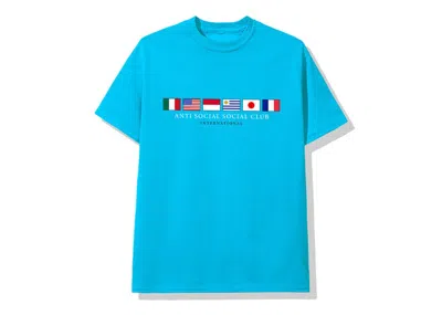 Pre-owned Anti Social Club Men's  Oceans Tee Shirt In Blue