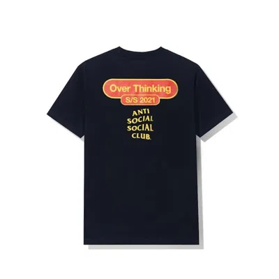 Pre-owned Anti Social Club Men's  Over Thinking 21 Tee Shirt In Navy Blue