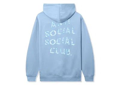 Pre-owned Anti Social Club Men's  Partly Cloud Hoodie In Blue