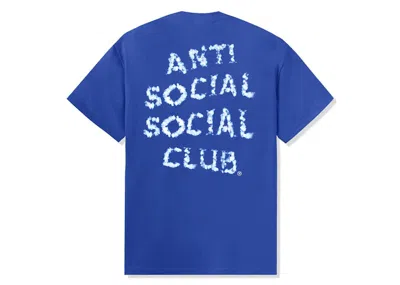 Pre-owned Anti Social Club Men's  Partly Cloud Tee Shirt In Royal Blue