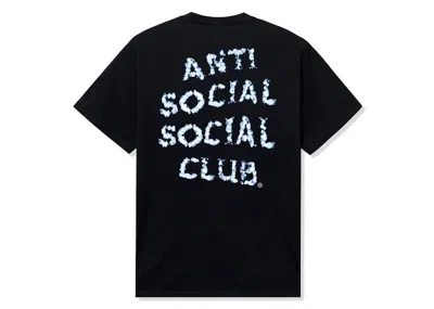 Pre-owned Anti Social Club Men's  Partly Cloudy Tee Shirt In Black